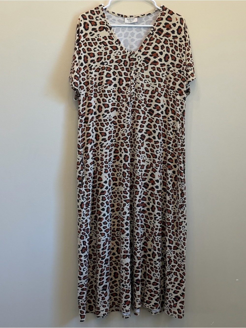 Dwell & Slumber Nightgown maternity nursing OS one size leopard NWOT